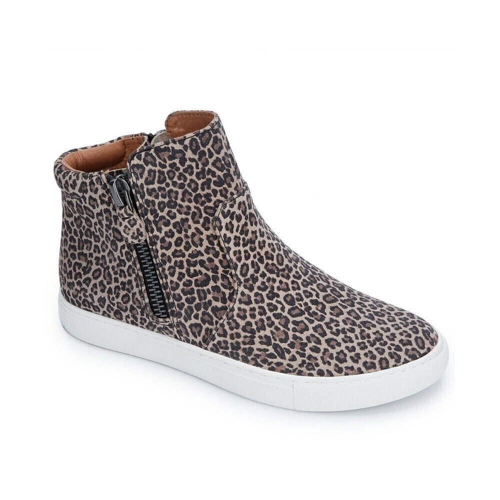 Gentle Soul Womens Cheetah Print Leather Zip Carter Ankle Bootie 8.5